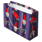 可愛い小人ブルークリスマス ラージペーパーバッグ (裏面アングル)