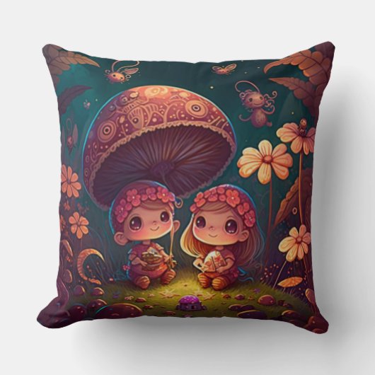 可愛い小人遊がキノコ クッション (正面)