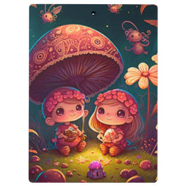 可愛い小人遊がキノコ クリップボード