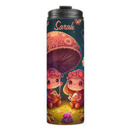 可愛い小人遊がキノコ タンブラー