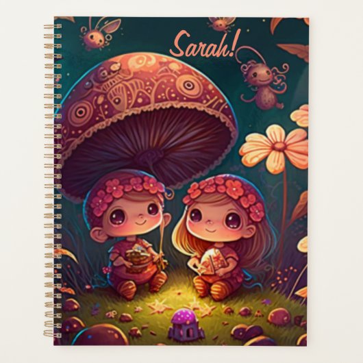 可愛い小人遊がキノコ プランナー手帳 (正面)