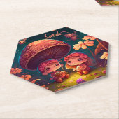 可愛い小人遊がキノコ ペーパーコースター (アングル)