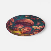 可愛い小人遊がキノコ ペーパープレート (アングル)