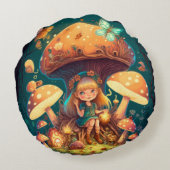 可愛い小人遊がキノコ ラウンドクッション (裏面)