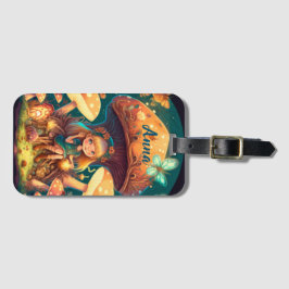 可愛い小人遊がキノコ ラゲッジタグ