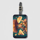 可愛い小人遊がキノコ ラゲッジタグ (正面縦)