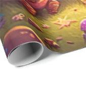 可愛い小人遊がキノコ ラッピングペーパー (ロールコーナー)