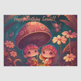 可愛い小人遊がキノコ 薄葉紙