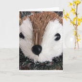 可愛い小僧が**聖降誕祭を言う** カード (黄色い花)