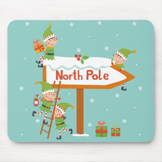 可愛い小妖精や小人が北極に行く マウスパッド (正面)