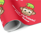 可愛い小妖精や小人モンキーマンガクリスマスラッピング紙 ラッピングペーパー (ロールコーナー)