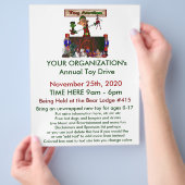 可愛い小妖精や小人玩具オークション付き年間おもちゃドライブフライヤー チラシ (手)