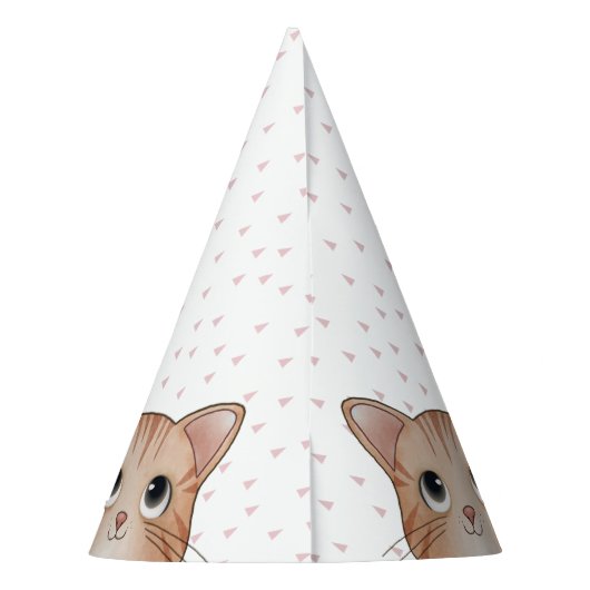 可愛い小猫の子供の誕生日パーティー パーティーハット (裏面)