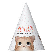 可愛い小猫の子供の誕生日パーティー パーティーハット (正面)