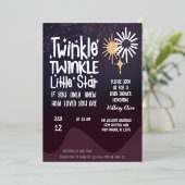 可愛い小男女兼用星お洒落 箔招待状 (立ち正面)