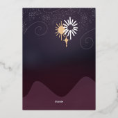 可愛い小男女兼用星お洒落 箔招待状 (裏面)