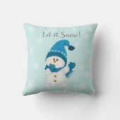 可愛い小雪だるま雪を降らせろ！メリークリスマス クッション (裏面)