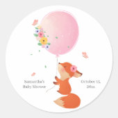 可愛い小飛んでいる狐 ラウンドシール (正面)