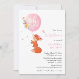 可愛い小飛んでいる狐 招待状