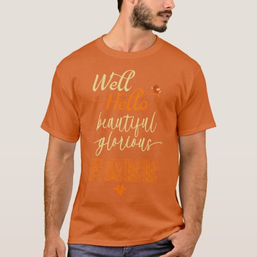 可愛い小鳥の秋 Well Hello Beautiful 秋 Tシャツ (正面)