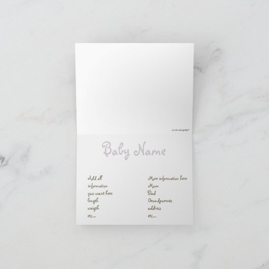 可愛い少年のライオン誕生カードの発表 案内状 (内部)