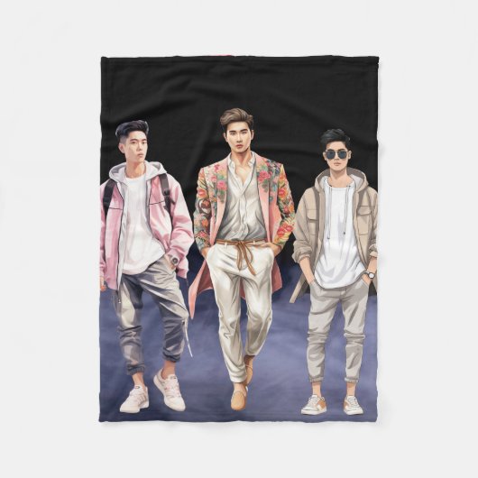 可愛い少年 フリースブランケット (正面)