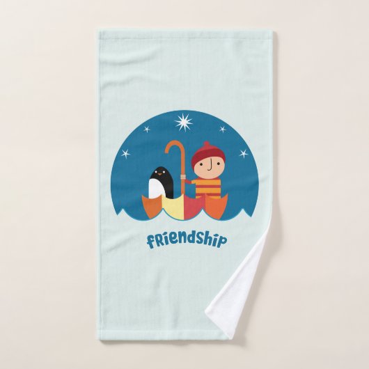 可愛い就学前K失ったと友情を見つけた バスタオルセット (ハンドタオル)