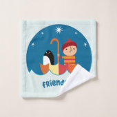 可愛い就学前K失ったと友情を見つけた バスタオルセット (ウォッシュタオル)