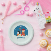 可愛い就学前K失ったと友情を見つけた ペーパープレート (パーティー)