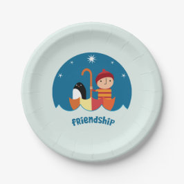 可愛い就学前K失ったと友情を見つけた ペーパープレート