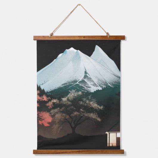 可愛い山の風景タペストリー 吊り下げ型タペストリー (正面)