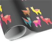 可愛い山ラマ動物かわいいアルパカ ラッピングペーパー (ロールコーナー)