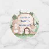 可愛い山嵐クマ誕生日ジャングル誕生日パーティー コンフェッティ (スモール正面)