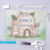 可愛い山嵐クマ誕生日ジャングル誕生日パーティー 薄葉紙 (クラフト)