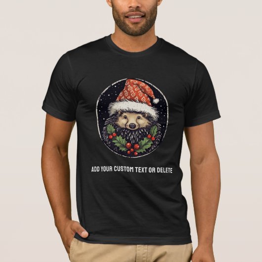 可愛い山嵐サンタおもしろいクリスマス Tシャツ (正面)