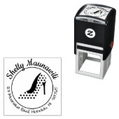 可愛い差出人住所スタンプガーリー水玉模様靴 セルフインキングスタンプ (インサイチュ)