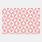 可愛い市松模様にハートスのバレンタインデー ラッピングペーパーシート (正面)