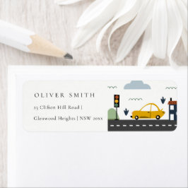 可愛い市街車道路キッズアドレス ラベル