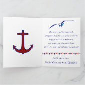 可愛い帆船年齢特有の大きな誕生日カード カード (内部)