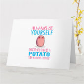 可愛い常に自分でないジャガイモかわいいポット カード (黄色い花)