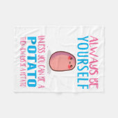 可愛い常に自分でないジャガイモかわいいポット フリースブランケット (正面(横))