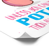 可愛い常に自分でないジャガイモかわいいポット ポスター (角)