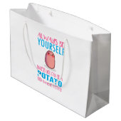 可愛い常に自分でないジャガイモかわいいポット ラージペーパーバッグ (裏面アングル)