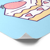 可愛い常時宇宙デザートおもしろいパン ポスター (角)