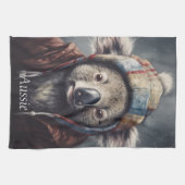 可愛い帽子をかぶった可愛らしいコアラ キッチンタオル (横)