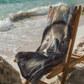 可愛い帽子をかぶった可愛らしいコアラ ビーチタオル