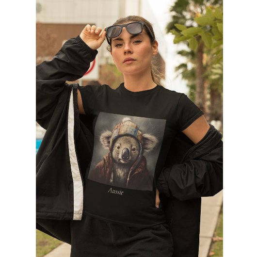 可愛い帽子をかぶった可愛らしいコアラ Tシャツ