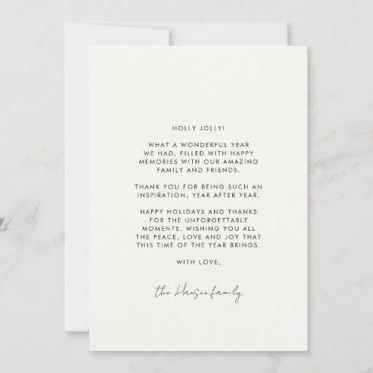 可愛い平和モダン愛クリスマスの挨拶 シーズンカード (裏面)