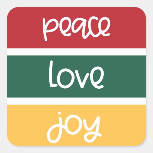 可愛い平和モダン愛クリスマスの挨拶 スクエアシール (正面)