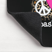 可愛い平和ラブバスケットボールヒョウ柄の女性男性 マウスパッド (コーナー)